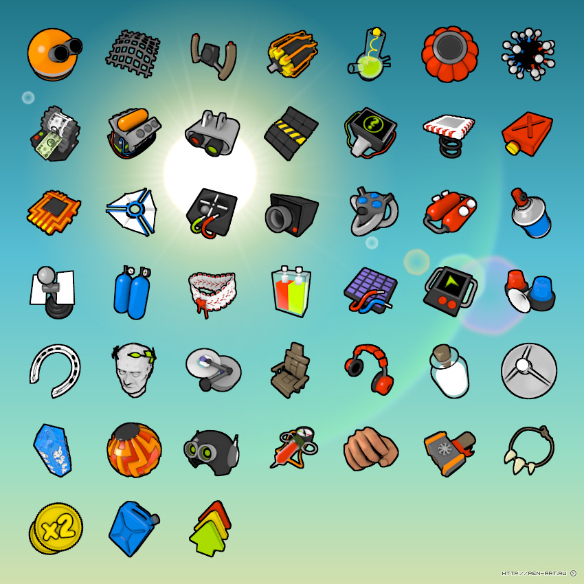 Improvements icons from Sky Jockeys mobile game