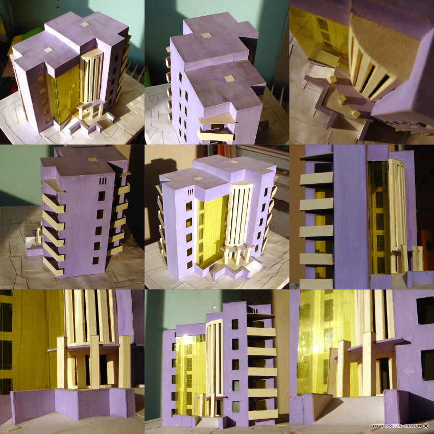 Model of a five-story house for course work