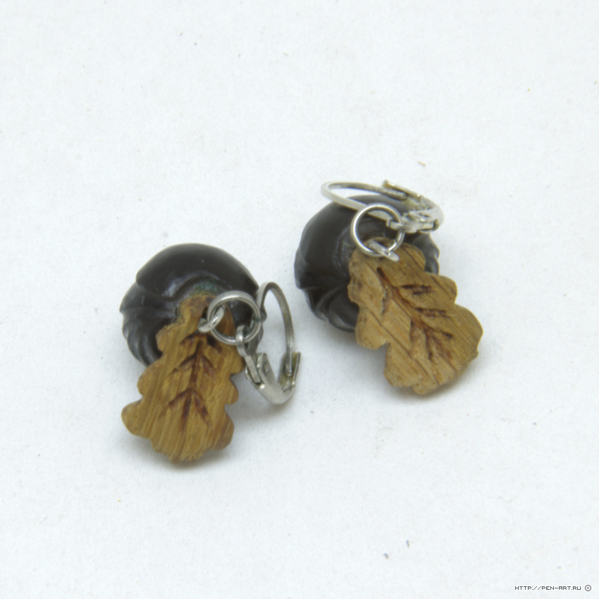 Obsidian Woodlouse earrings