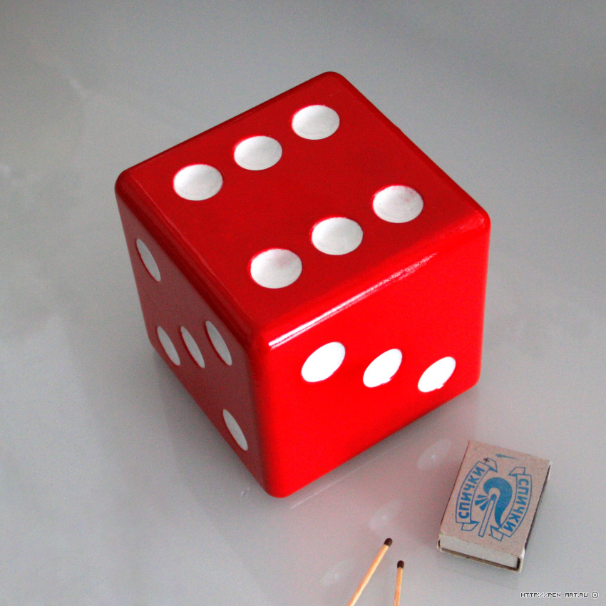 Paperweight in the form of dice